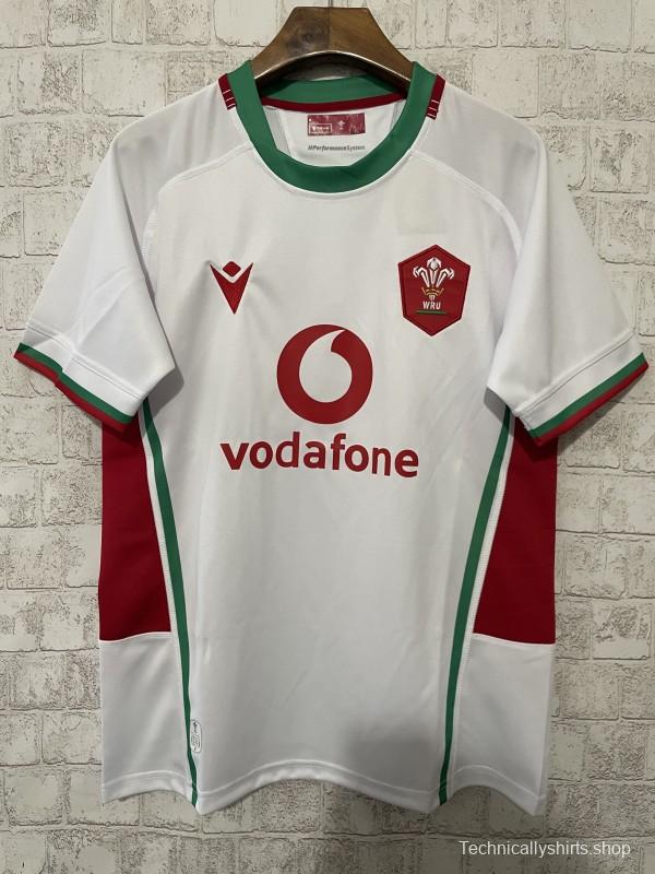 2025 Wales White with Red and Green Trim Away Jersey