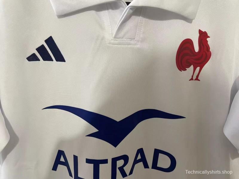 2025 France White with Blue and Red Stripes Away Jersey