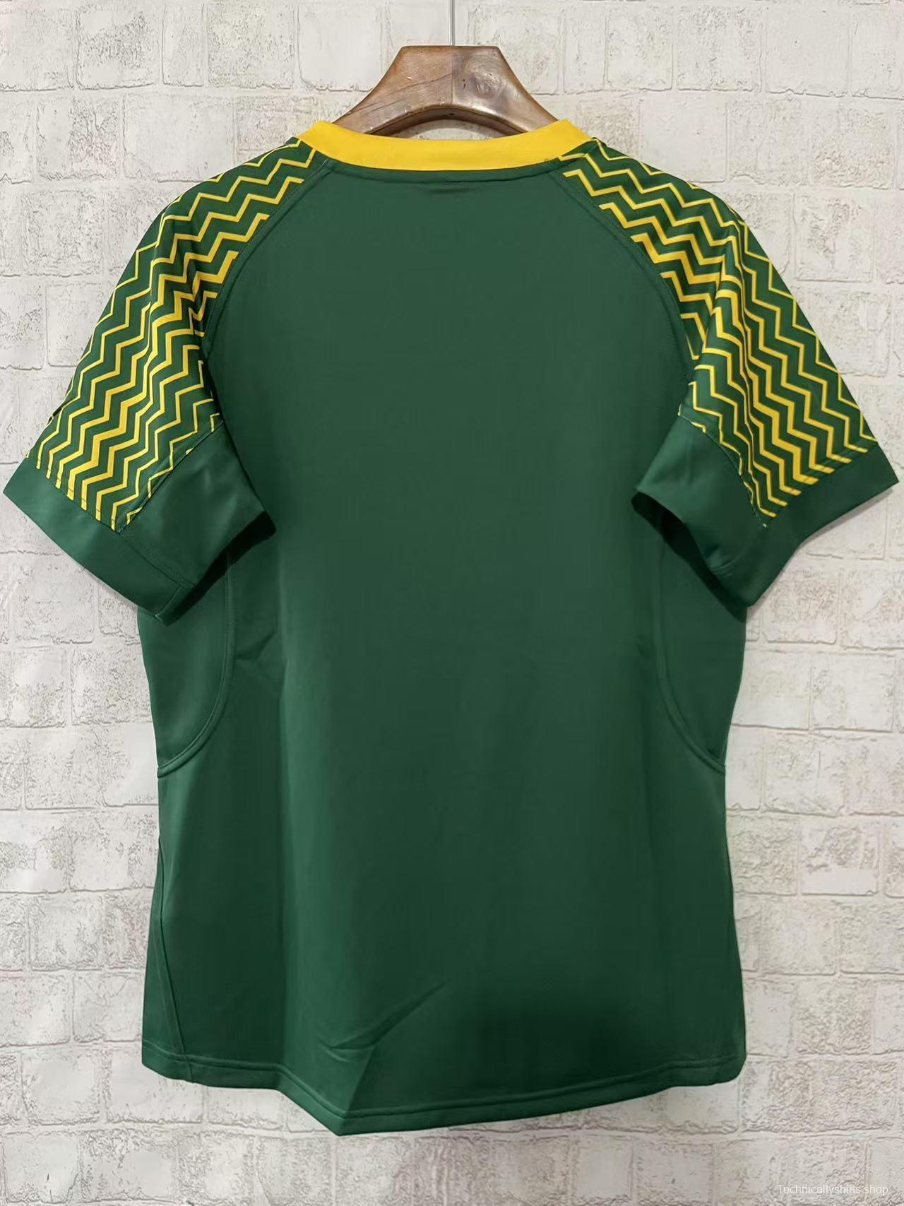 25/26 South Africa Springbok Sevens Green with Gold Chevron Sleeves Jersey