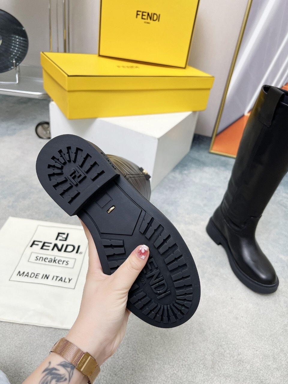 Fendi 2025/SS Fall/Winter Monogram Platform High-Top Boots - LY00480