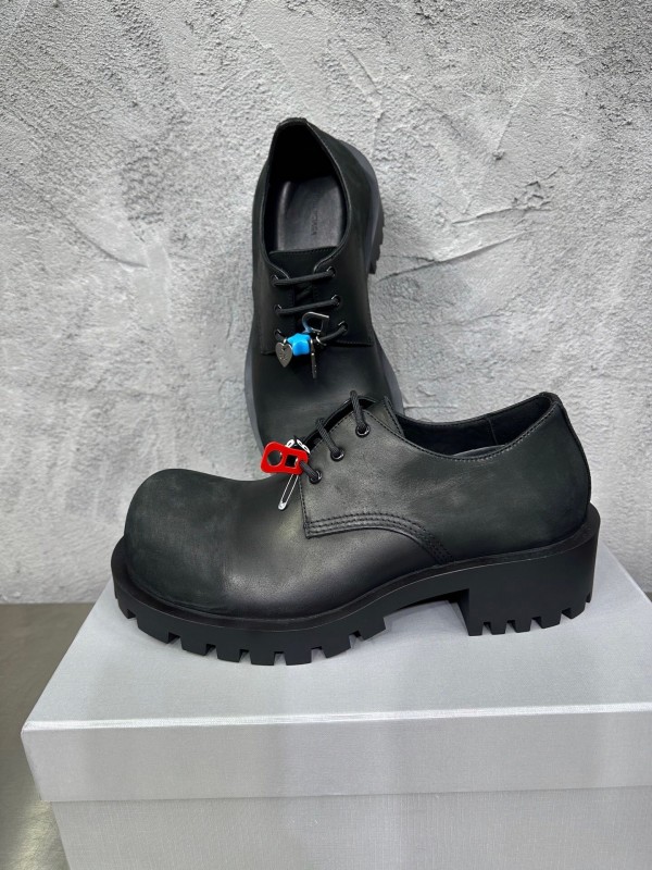 Adidas Derby Shoe, Slightly Asymmetrical Round Toe Lace-Up, Imported Cowhide Leather - AS00460