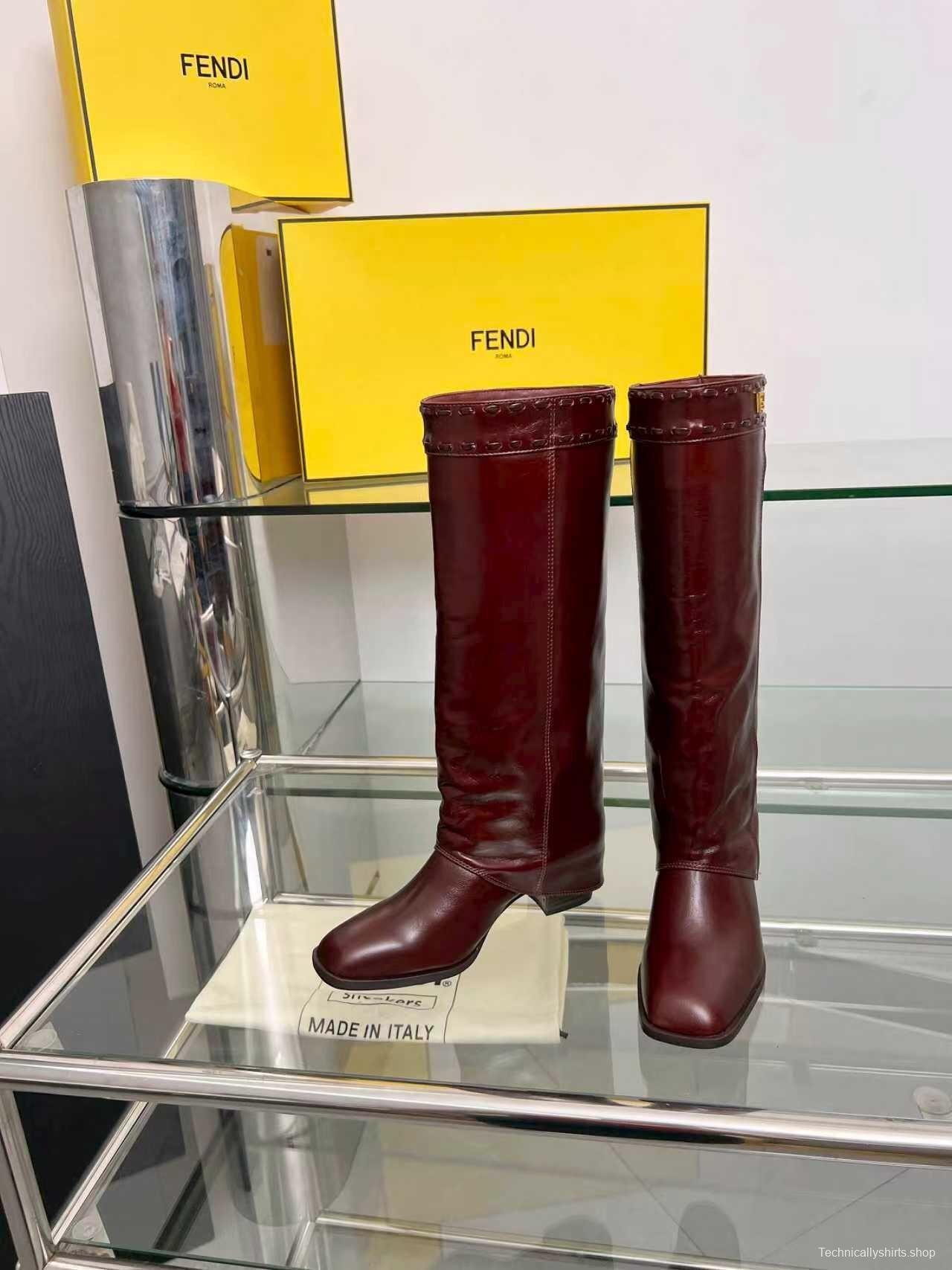 FENDI 2025 SS Wide Leg Boots with Block Heel - LY00510