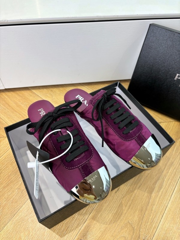 Prada Metal Toe Thin Sole Trainer Casual Shoes - LY00270