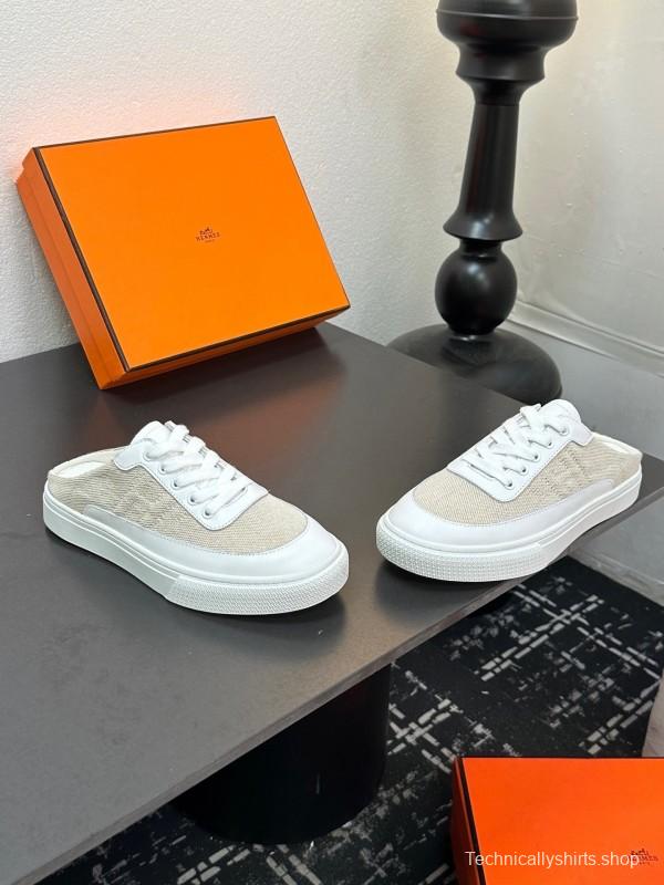Hermès Deep Series Couple White Sneakers Casual Skate Shoes - AS00320