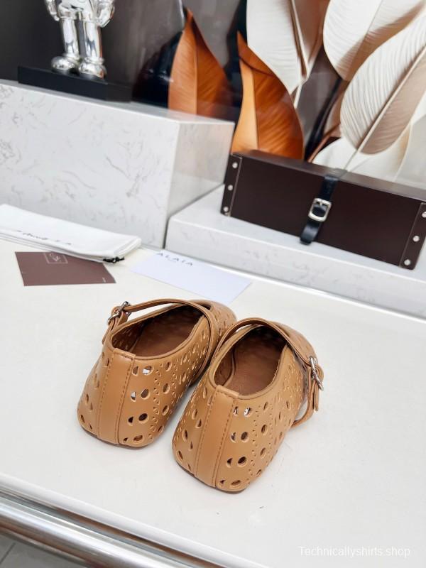 Alaia 2025/SS Perforated Ballet Flats - LY00320