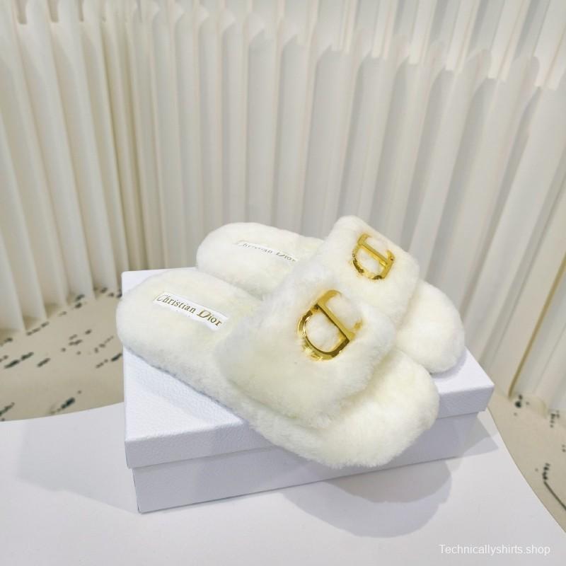 Dior Metal Buckle Wool Slippers Collection - LY00280