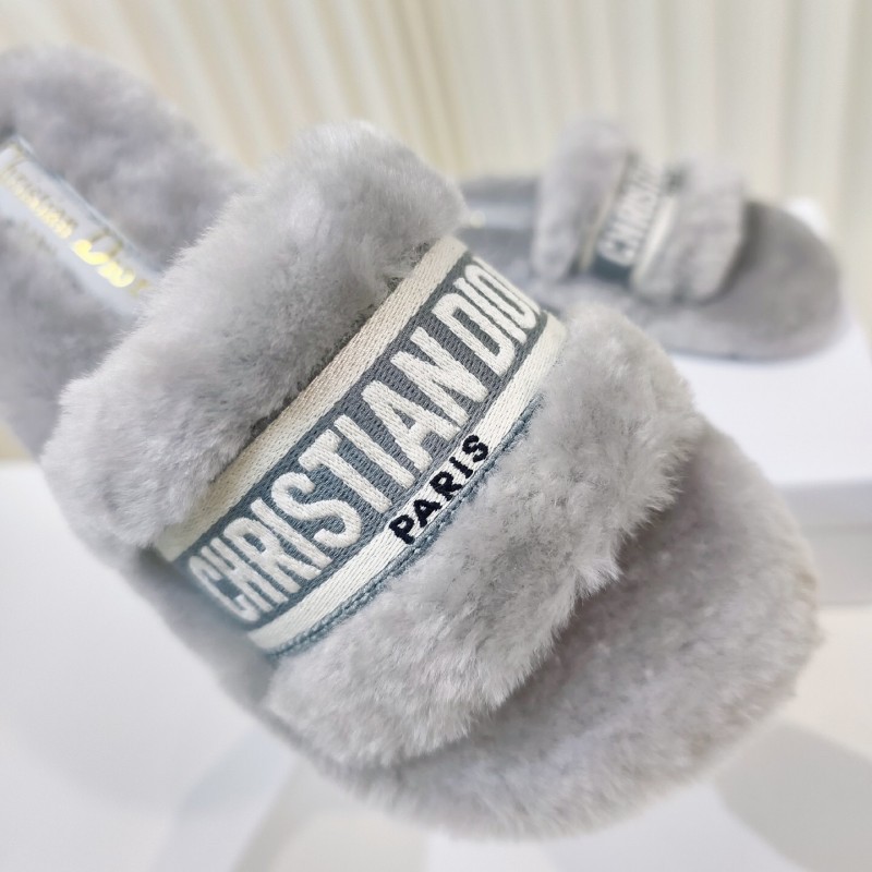 Dior Metal Buckle Wool Slippers Collection - LY00280
