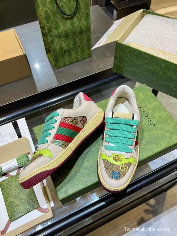 Gucci Distressed Sneakers 2025 SS Retro Design with Metal GG Logo - AS00270
