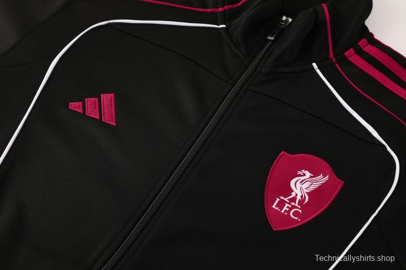 25/26 Liverpool FC Black  Full zipper Jacket Tracksuit+ long pants