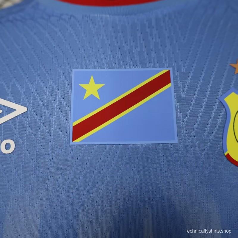 Player Version 2026 DR Congo Home Sky Blue Flame Jersey