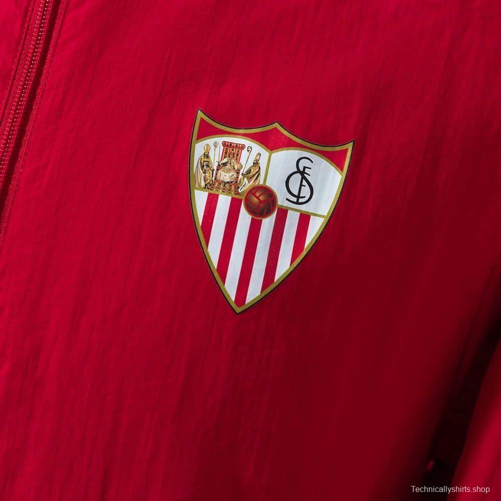 2026 Sevilla FC Red And White Reversible Full Zipper Jacket