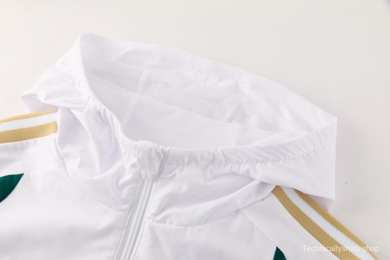 2026 Italy White Hoodie Full Zipper Windbreaker + Long Pants