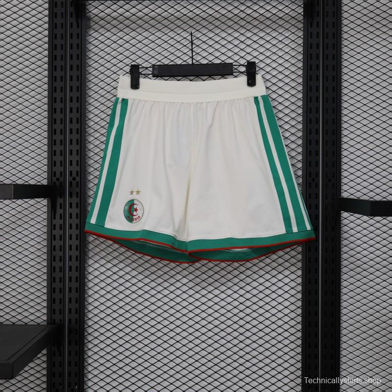 2026 Player Version Algeria White with Green Stripes Shorts