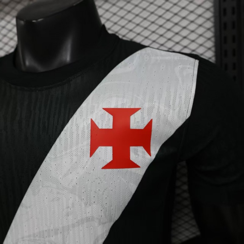 Player Version 26/27 Vasco da Gama Home Black with White Diagonal Sash Jersey