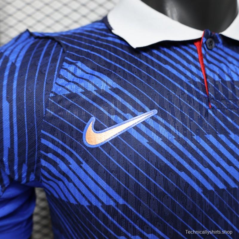 Player Version 2026 France Blue with Diagonal Stripe Pattern Special Edition Jersey