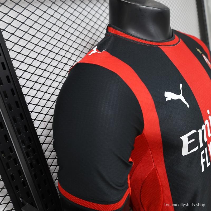Player Version 26/27 AC Milan Red & Black Vertical Stripe Home Jersey