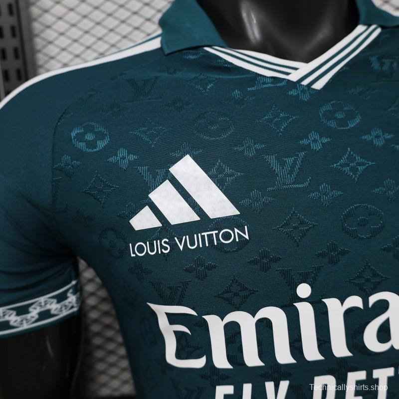Player Version 2026 Real Madrid × Louis Vuitton Teal LV Monogram Adidas Collab Special Edition Jersey