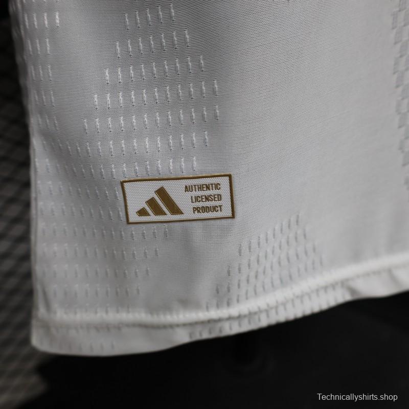 Player Version 26/27 Real Madrid White with Burgundy Stripe Long Sleeve Home Jersey