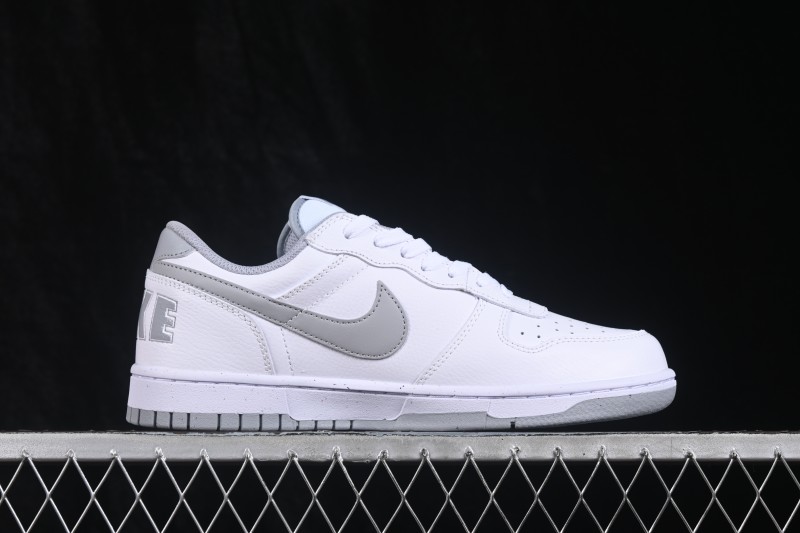 Nike SB Dunk Low Retro Skateboarding Shoes in White and Grey - 355152-106