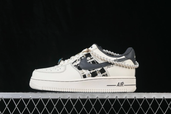 Nike Air Force 1 '07 Low Foggy Pearl Hand-Painted Graffiti Low-Top Casual Skate Shoes - FJ7740-071