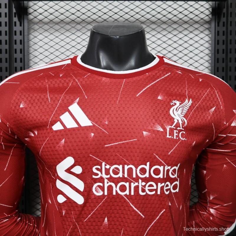 Player Version 26/27 Liverpool Red Lightning Fragment Long Sleeve Home Jersey