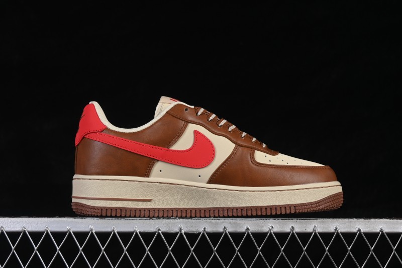 Nike Air Force 1 '07 Low Valentine's Day Limited Edition Brown Red Heart Print Low-Top Casual Skateboard Shoes - NH0601-538
