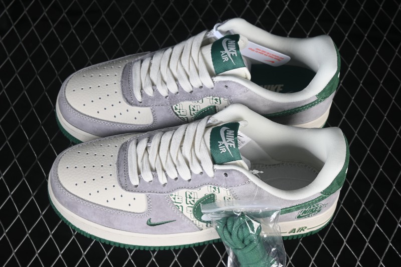 Nike Air Force 1 '07 Low Casual Sneakers with Green-Grey All-Over Print - DW8806-002