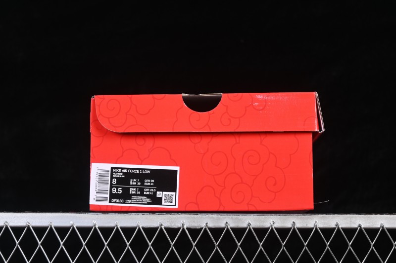 Nike Air Force 1 '07 Low Year of the Horse Limited Edition Casual Sneakers with Blue Flame and Red Accents - DF0188-128