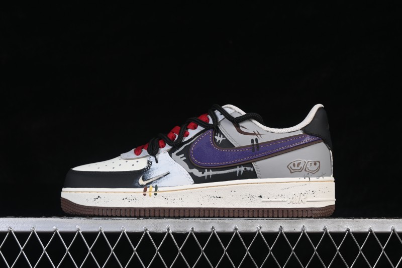 Nike Air Force 1 '07 Low Graffiti Art Sneakers with Hand-Drawn Details and Distressed Finish - LJ8822-121