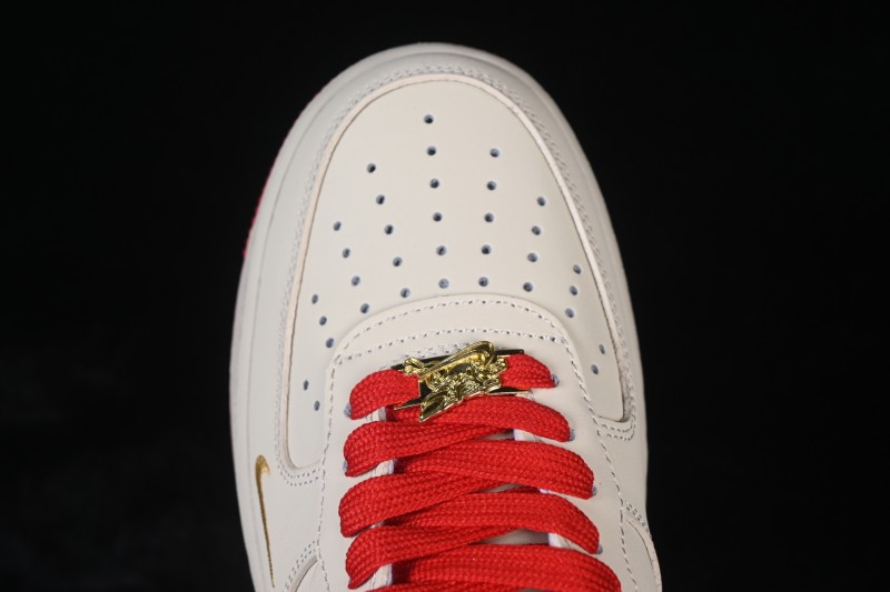 Nike Air Force 1 '07 Low Year of the Horse Limited Edition Cream and Rouge Low-Top Casual Sneakers - NH0601-513