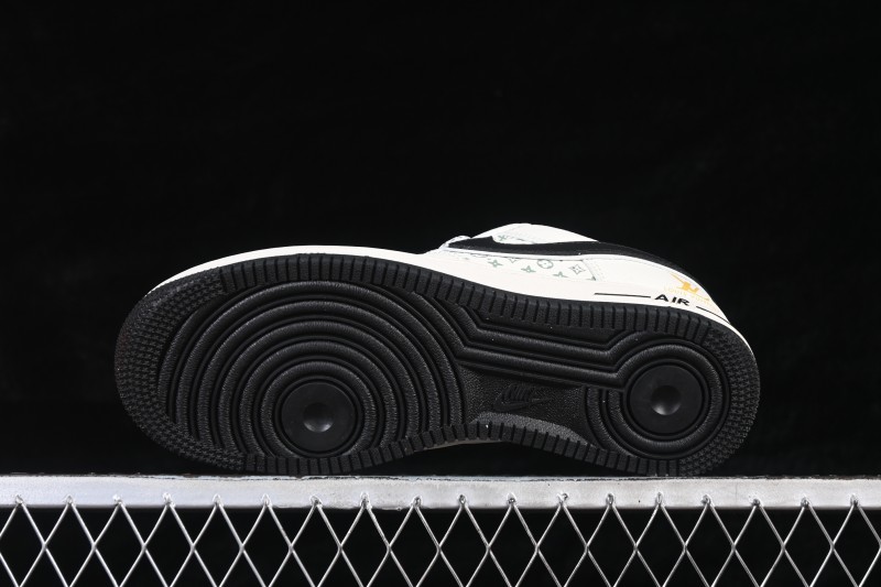 Nike Air Force 1 '07 Low LV Collaboration Black White Gold Casual Sneakers - XX3168-158