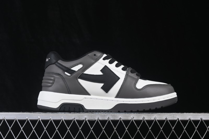 Off-White Out of Office Low-Top Fashion Skate Shoes in White Dark Grey Black - FYD4