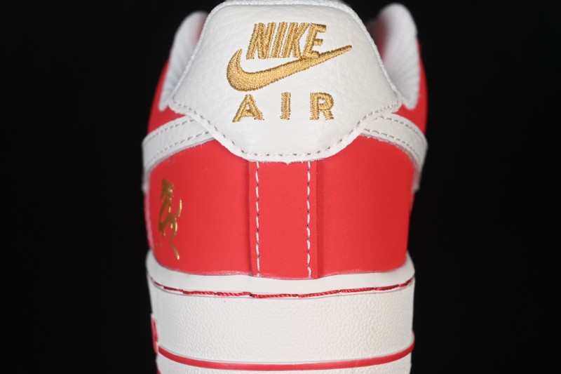 Nike Air Force 1 '07 Low Year of the Horse Limited Edition Casual Sneakers with Crimson and Gold Accents - NH0601-523