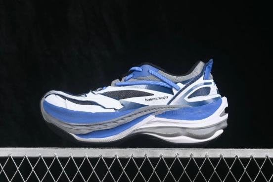 Balenciaga Jet Embossed Round-Toe Thick-Sole Low-Top Dad Sneakers - WMRTN9041