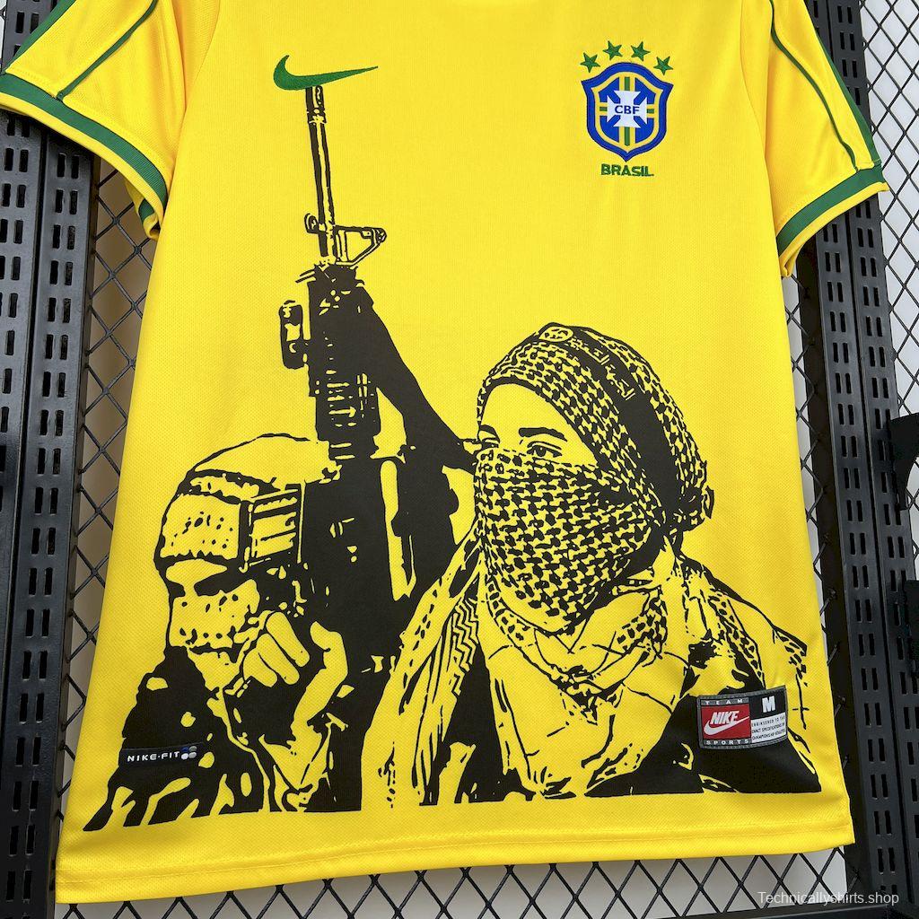 1998 Retro Brazil X Soldier Home Jersey