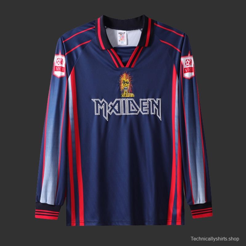 Retro 98/99 West Ham United x Iron Maiden Long Sleeve Navy Jersey