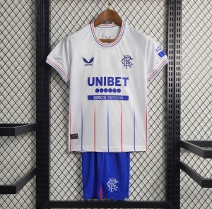 23/24 Kids Glasgow Rangers Away White Jersey