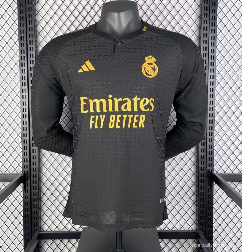 Player Version 23/24 Real Madrid Long Sleeve Third Black Jersey