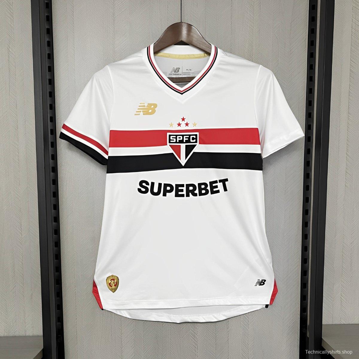 25/26 Women Sao Paulo Home Jersey With Chest Sponsor