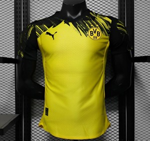 Player Version 25/26 Borussia Dortmund Home Yellow with Black Brush Stroke Jersey