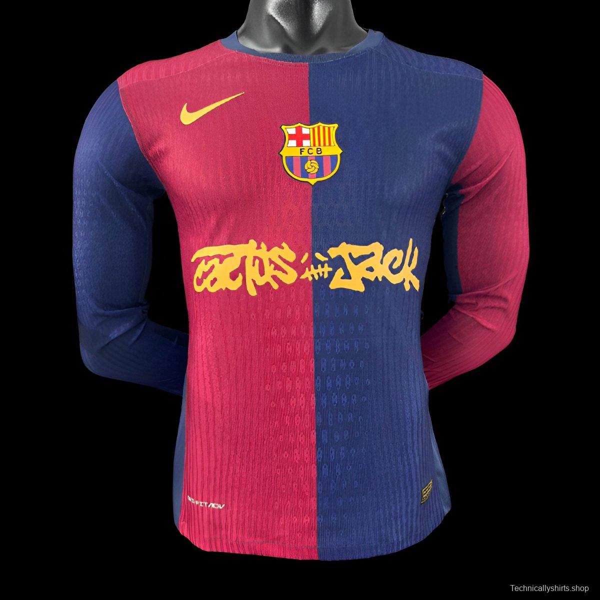 Player Version 24/25 Barcelona x Travis Scott Home Long Sleeve Jersey