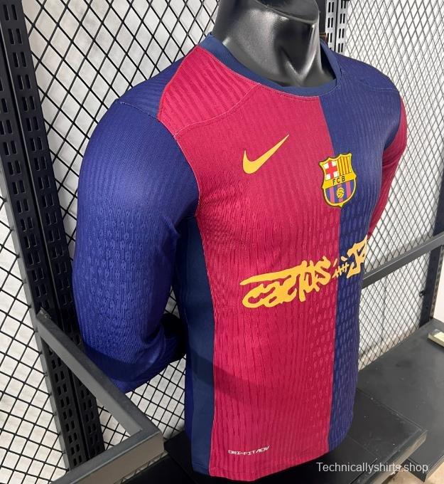 Player Version 24/25 Barcelona x Travis Scott Home Long Sleeve Jersey