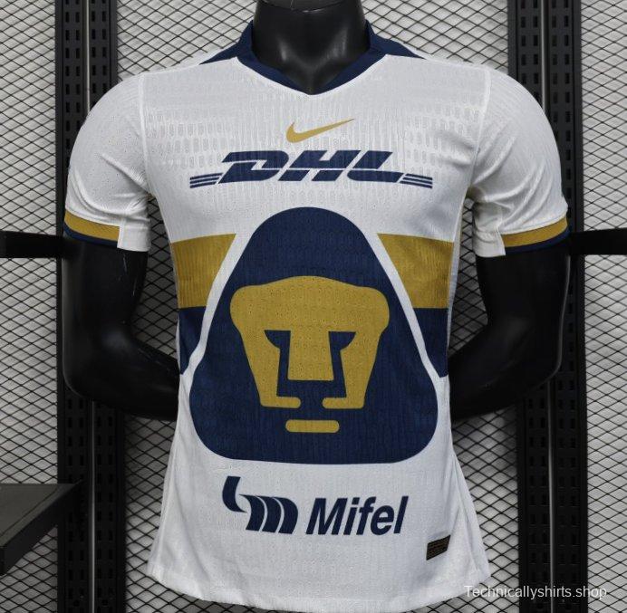 Player Version 25/26 Club America Away White with Navy and Gold Eagle Crest Jersey