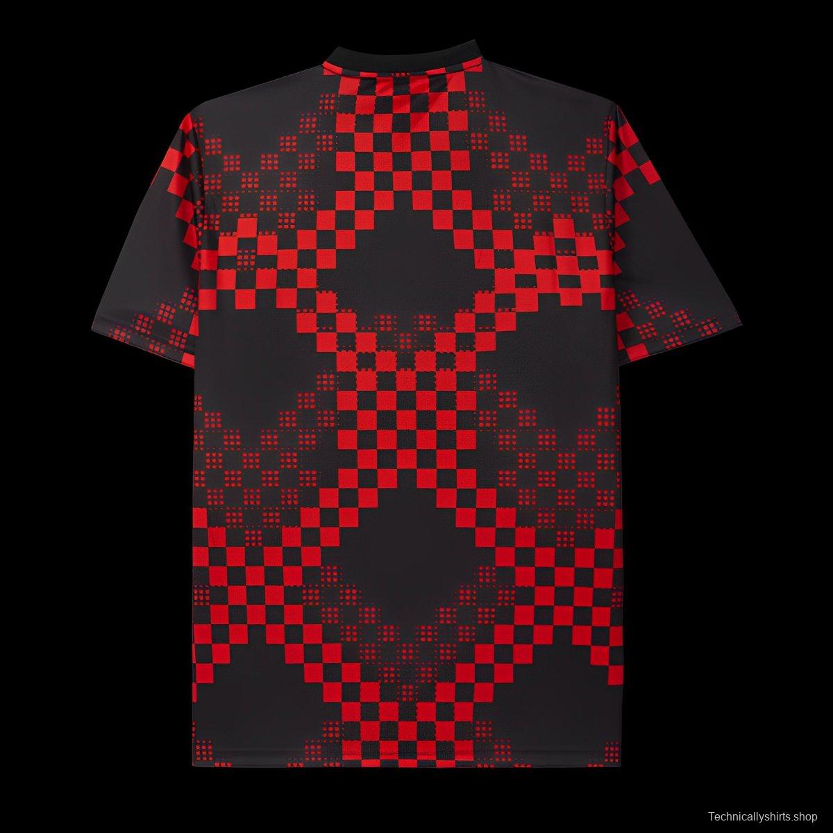 25/26 Benfica Red with Checkered Pattern Pre-Match Jersey