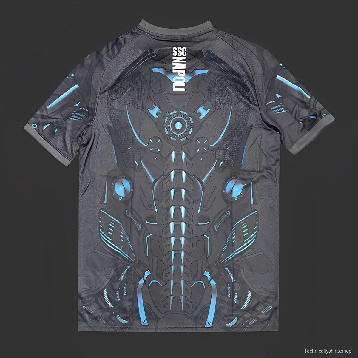 25/26 Napoli EA7 Gray with Robotic Armor Pattern Jersey