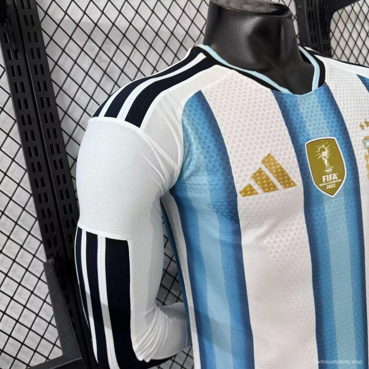 Player Version 2026 Argentina Home Long Sleeve Jersey