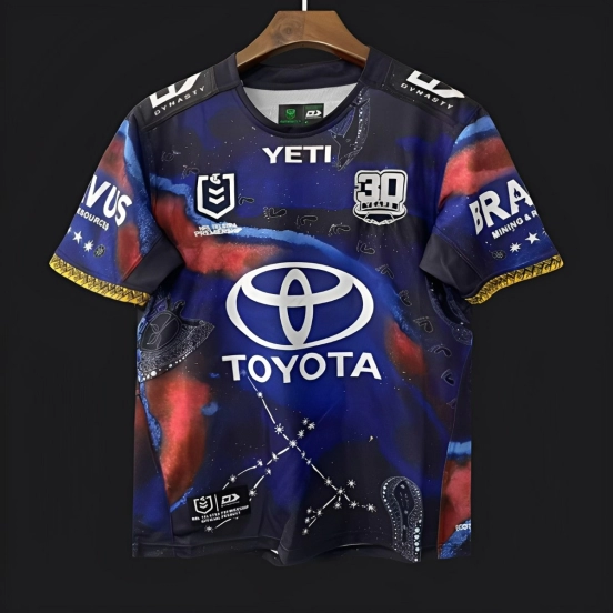 25/26 North Queensland Cowboys Navy with Indigenous Galaxy Design Jersey