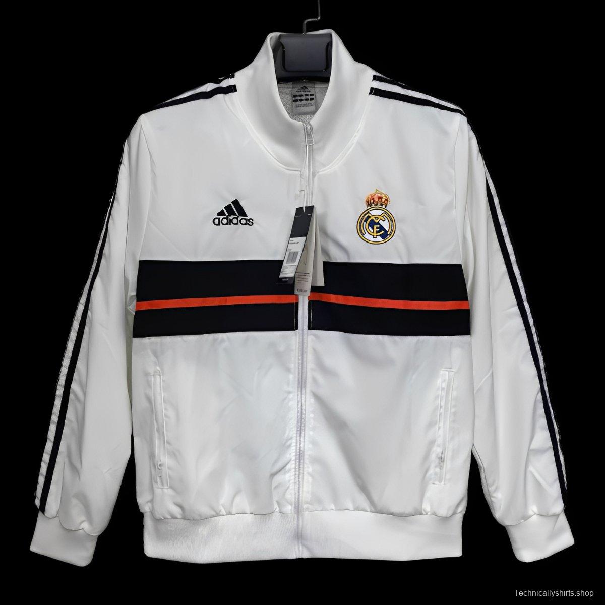 25/26 Real Madrid White  Full Zipper Windbreaker