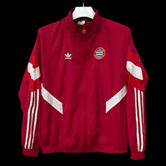 25/26 Bayern Munich Red Full Zipper Windbreaker