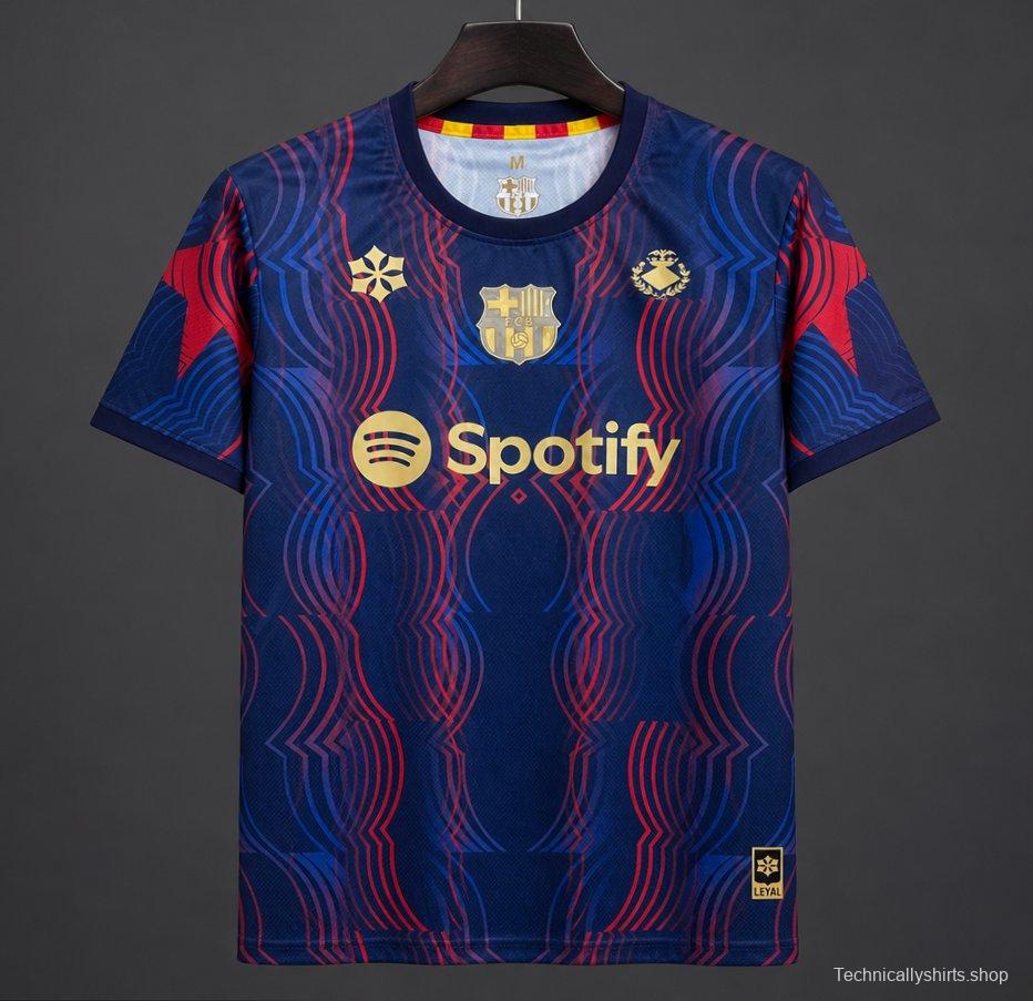26/27 Barcelona Pre-Match Dark Blue/Red/Gold Jersey